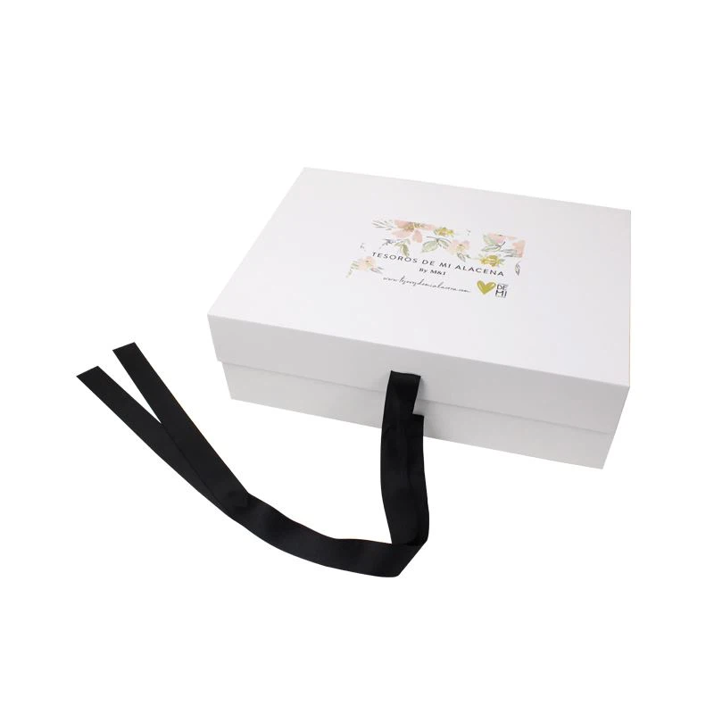 Custom Gift Boxes With Logo And Black Ribbon