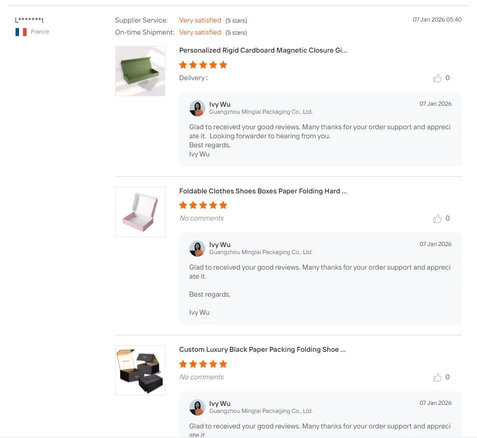 Minglai Packaging client good feedback 4
