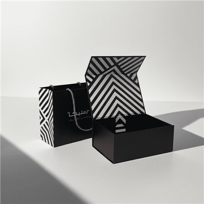 Custom Black Folding Boxes & Paper Bags