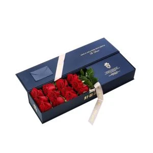 Floral Delivery Boxes Luxury Blue Paper Rose Flower Bouquet Gift Box