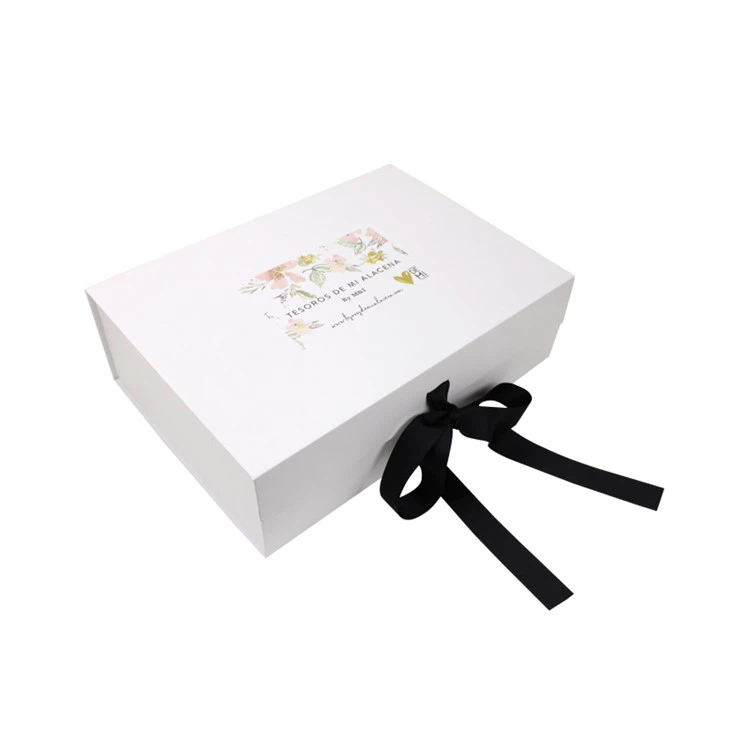Custom Gift Boxes With Logo And Black Ribbon