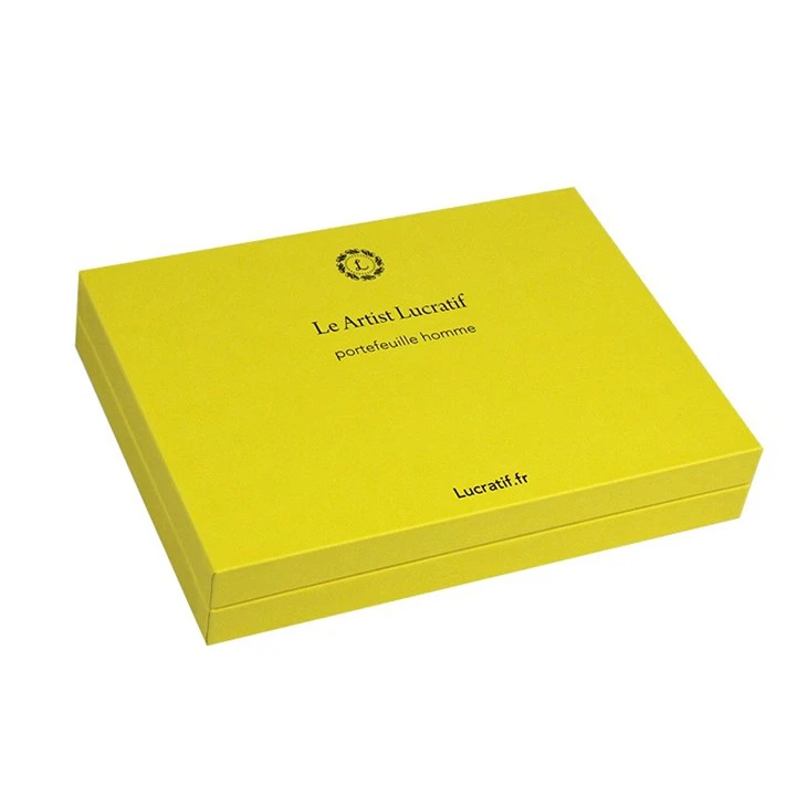 Yellow leather Lid and base box1